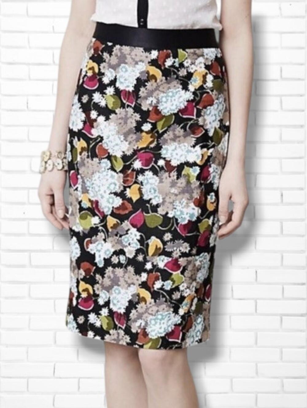 Anthropologie Girls from Savoy Eero Floral Pencil Skirt Size 6